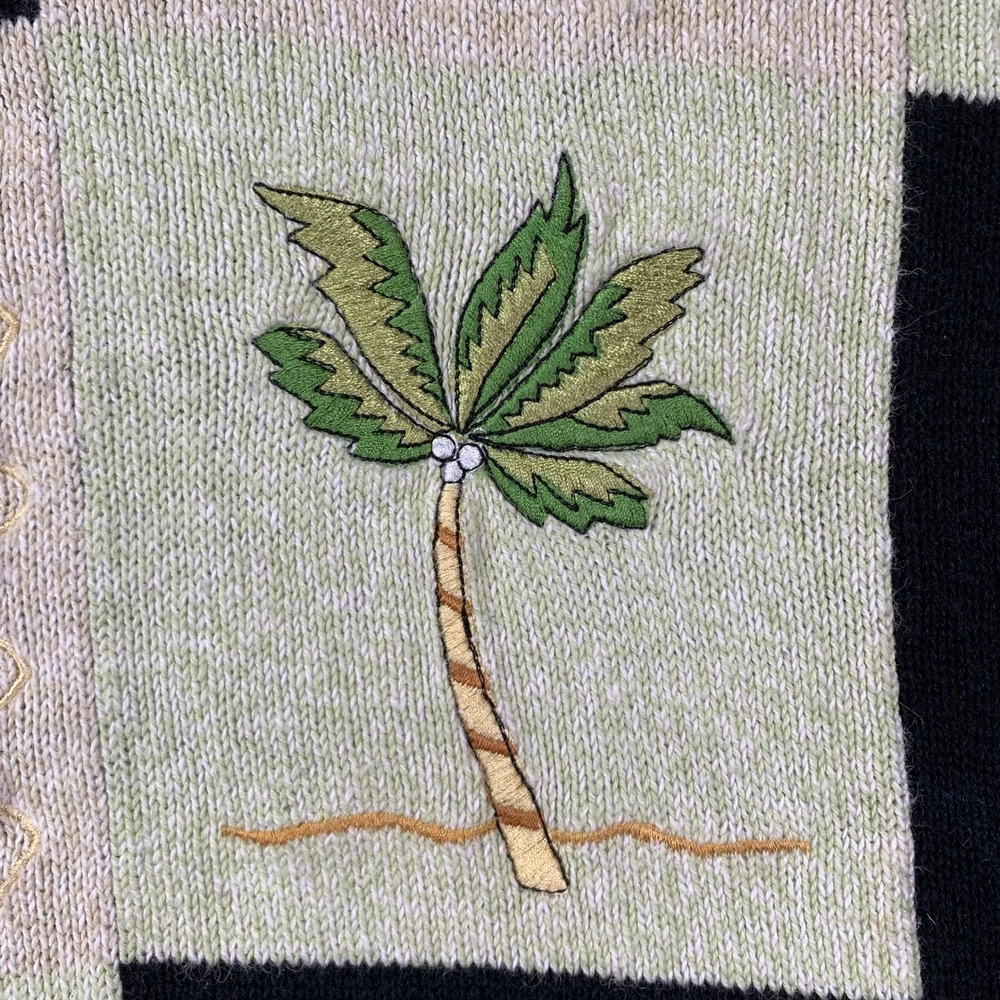 Vintage Jungle Patchwork Embroidered Sweater Tige… - image 4